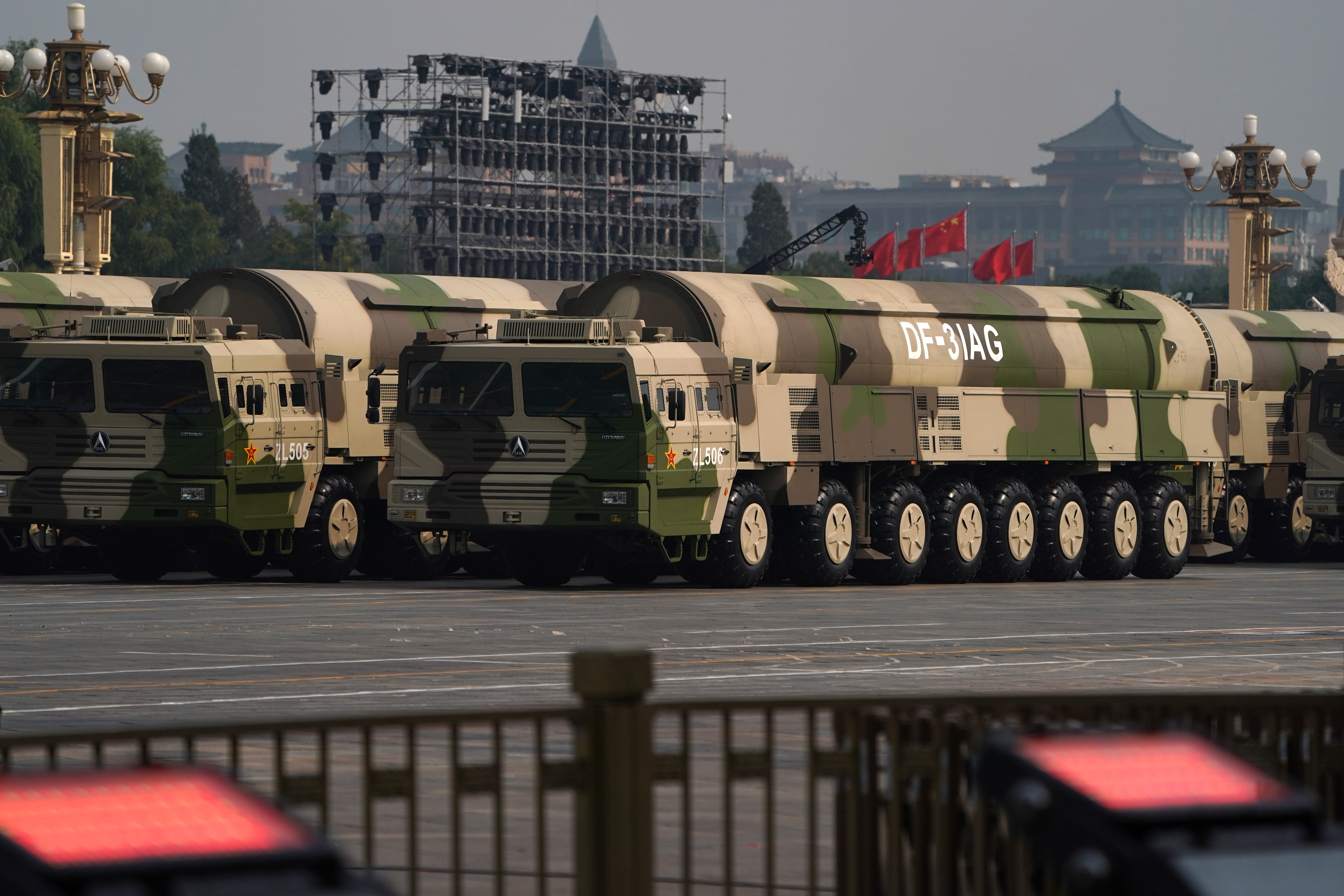 A variant of the DF-31A called the DF-31AG rolls down the streets of Beijing.