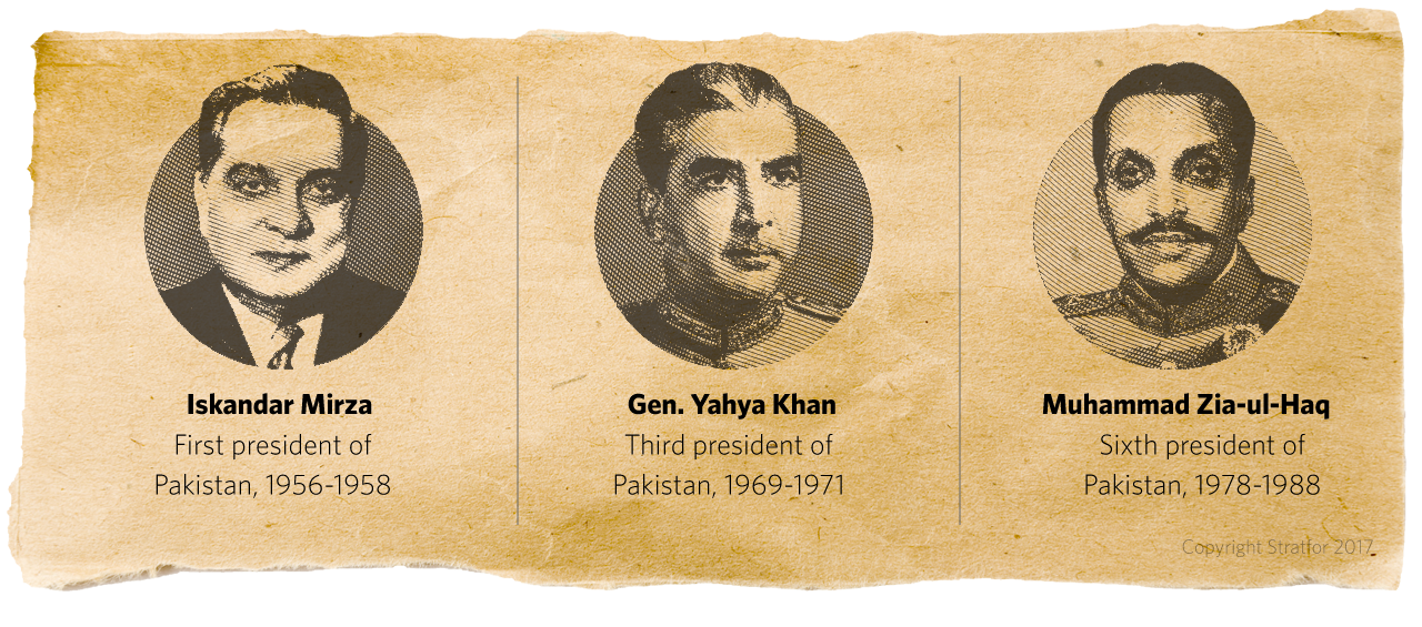 In 1958, President Iskandar Mirza imposed martial law, then ceded power to his commander in chief, Gen. Ayub Khan.