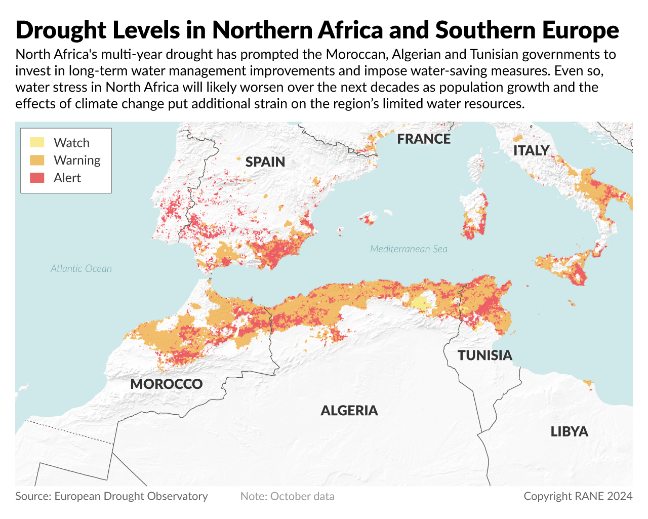 Drought Levels in Northern Africa and Southern Europe