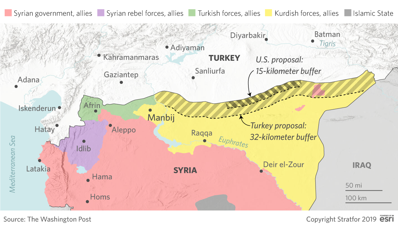 A map of Syria.