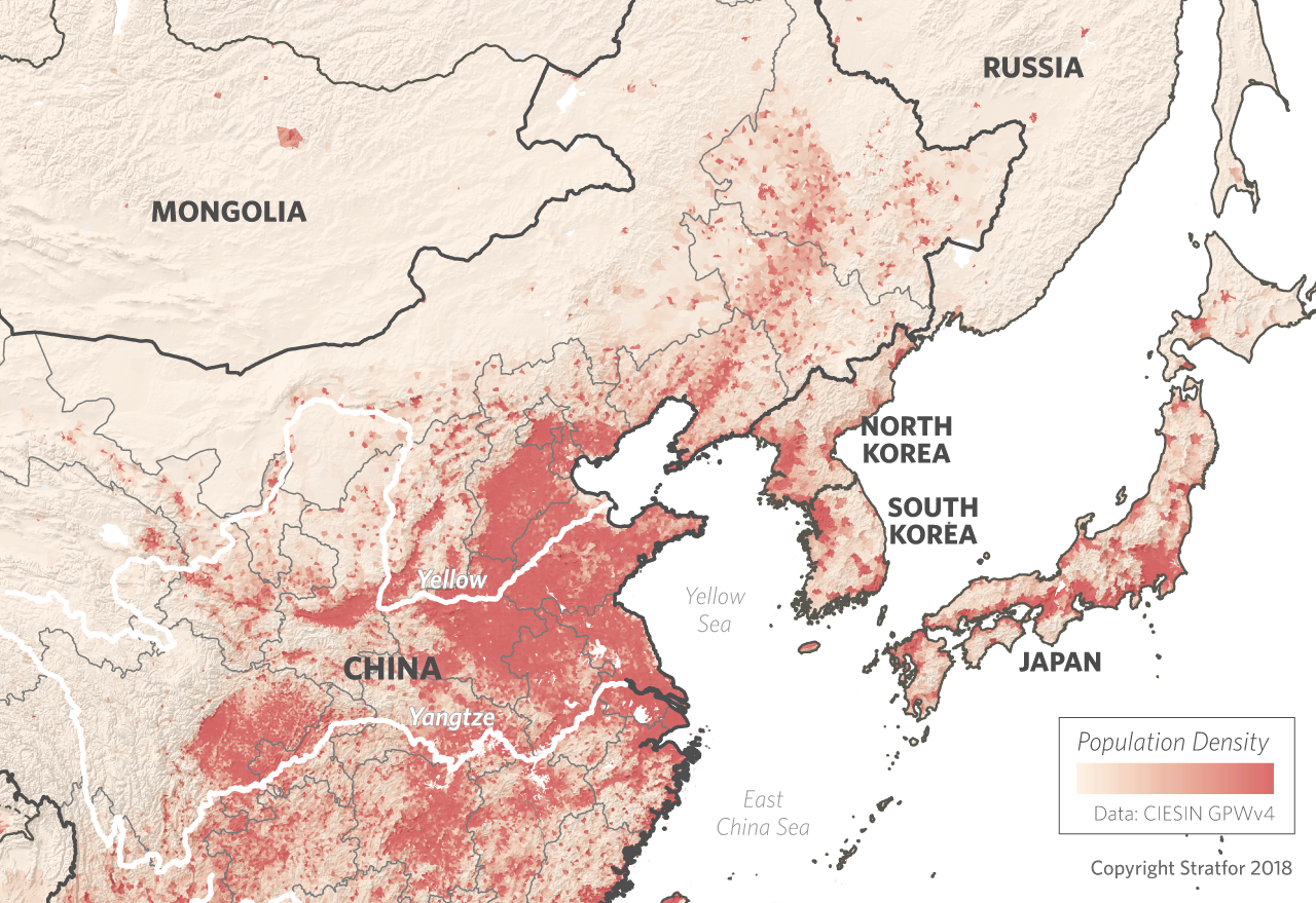 Northeast Asia Population Density