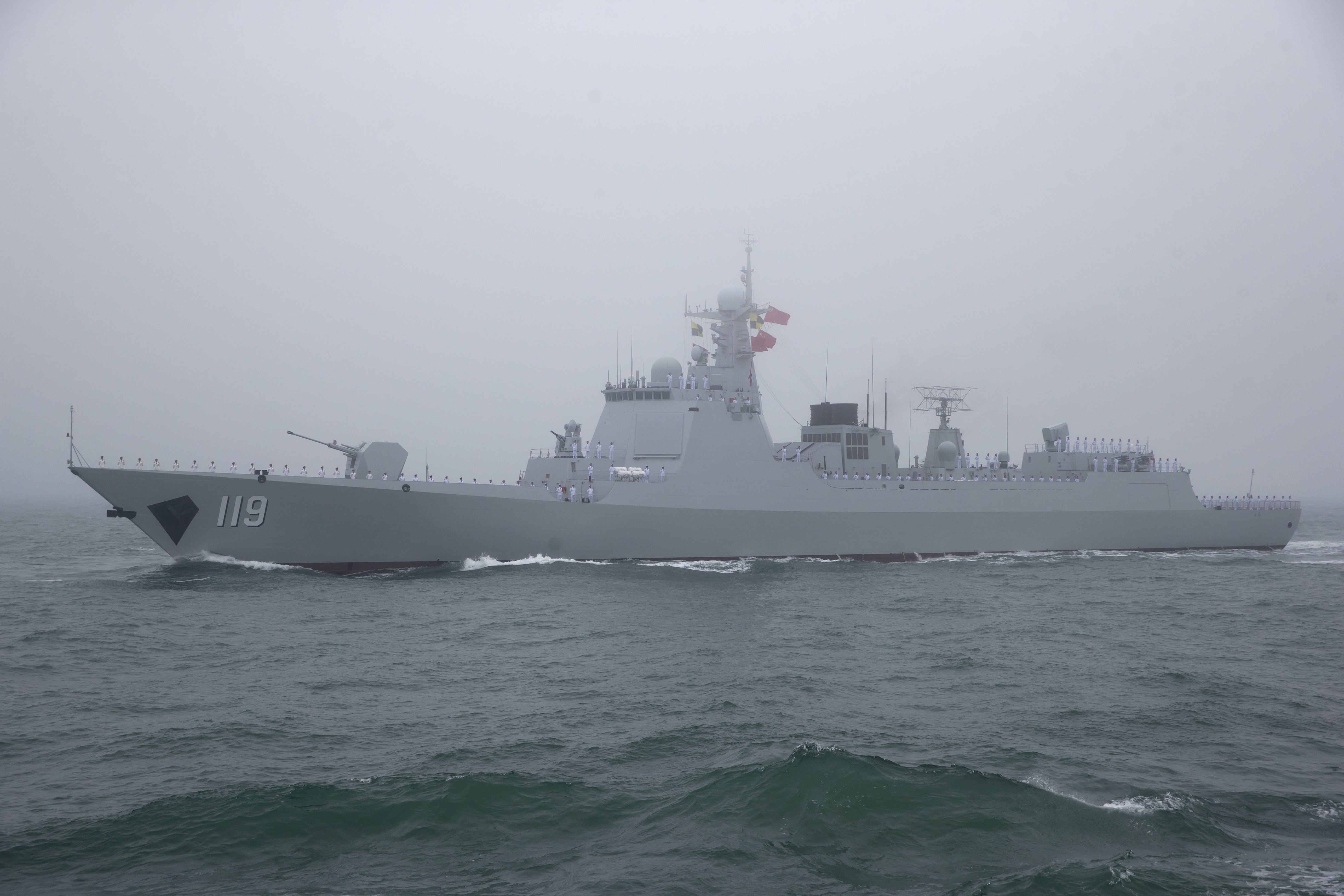 Rapidly becoming the workhorse destroyer of the Chinese Navy, the Type 052D (pictured) builds upon the success of the Type 052C design with the addition of a flexible vertical launch system of 64 cells, capable of launching a variety of weapons including anti-submarine munitions, anti-ship missiles and long-range anti-air interceptors. 