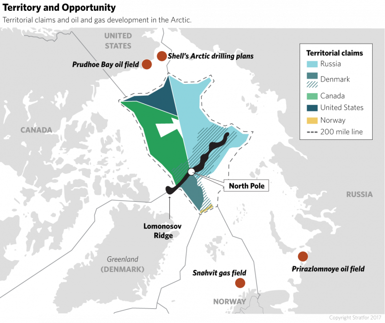 Territorial claims and oil & gas developments in the Arctic