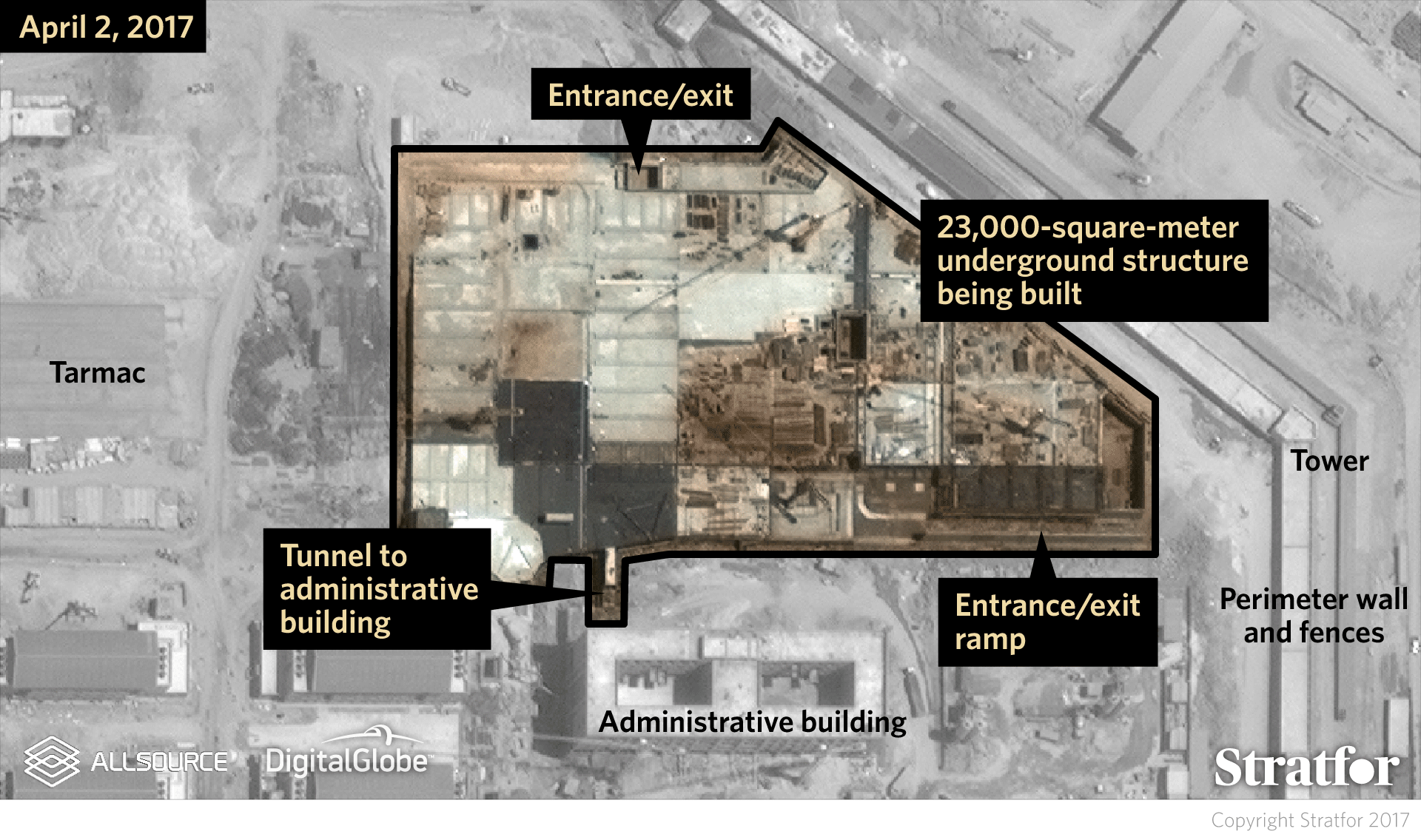 A large underground component measures approximately 23,000 square meters.