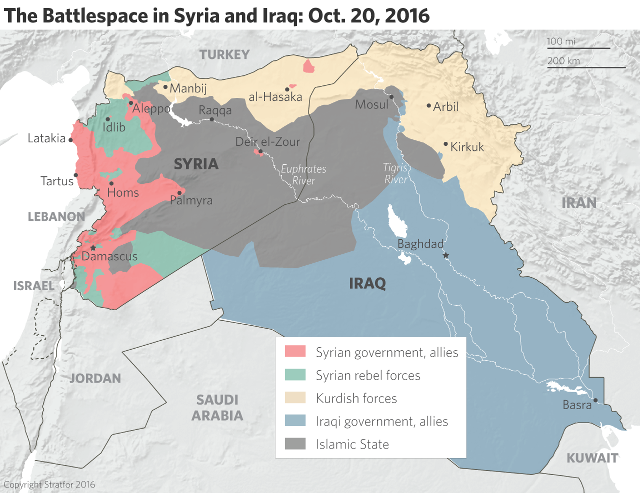 The Battlespace in Syria and Iraq, Oct. 30, 2016