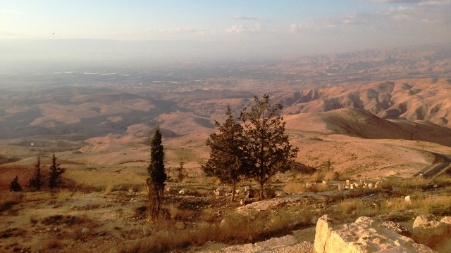 View from Jordan's Mount Nebo looking toward Jericho in the Palestinian territories. 