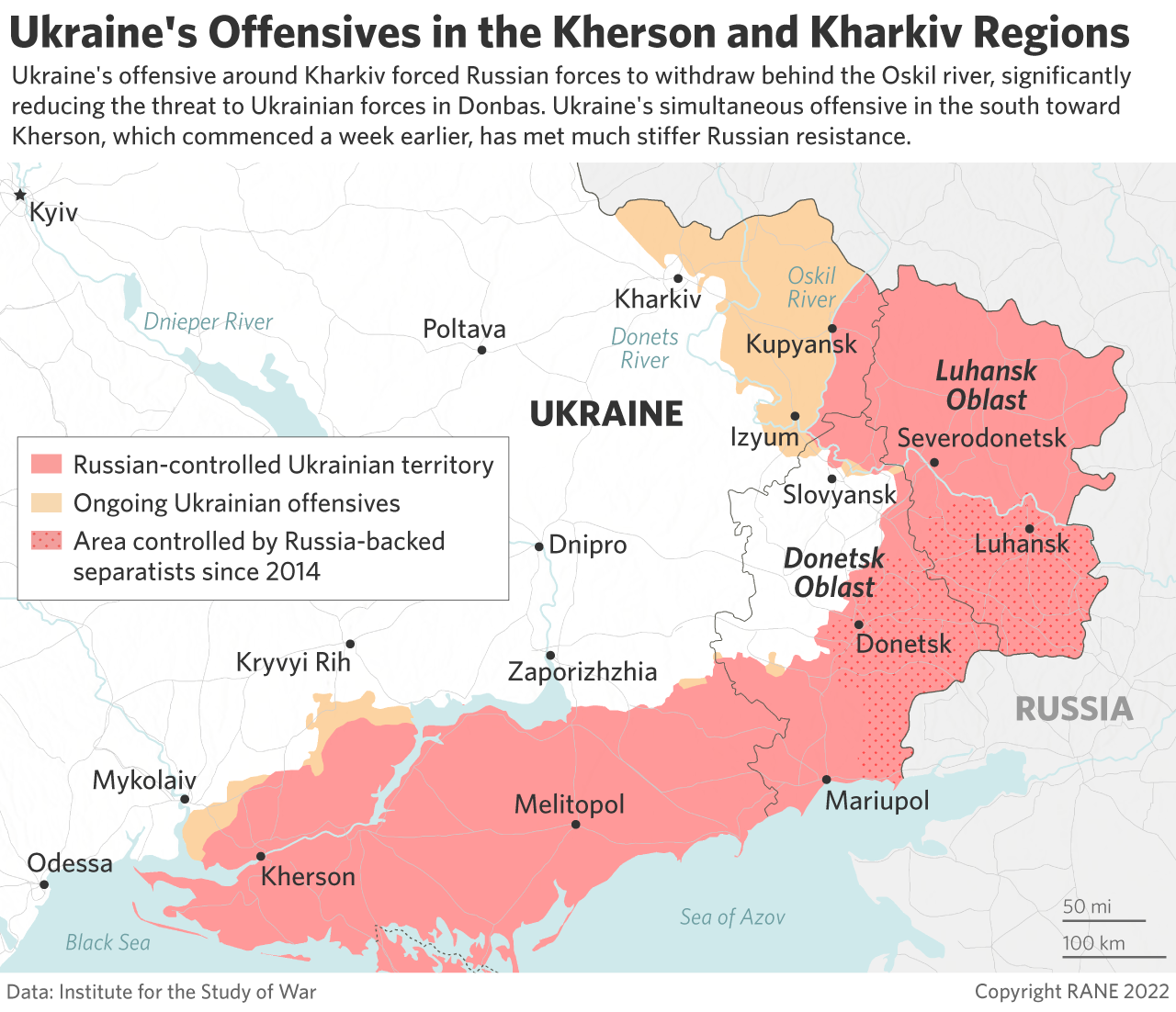 Ukraine counteroffensives map
