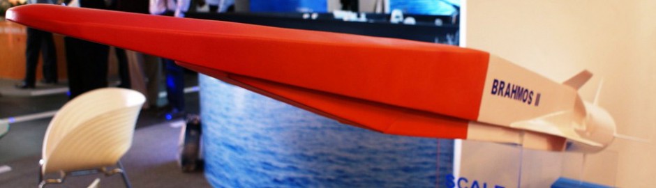 A scaled down model of the BrahMos-II hypersonic missile.