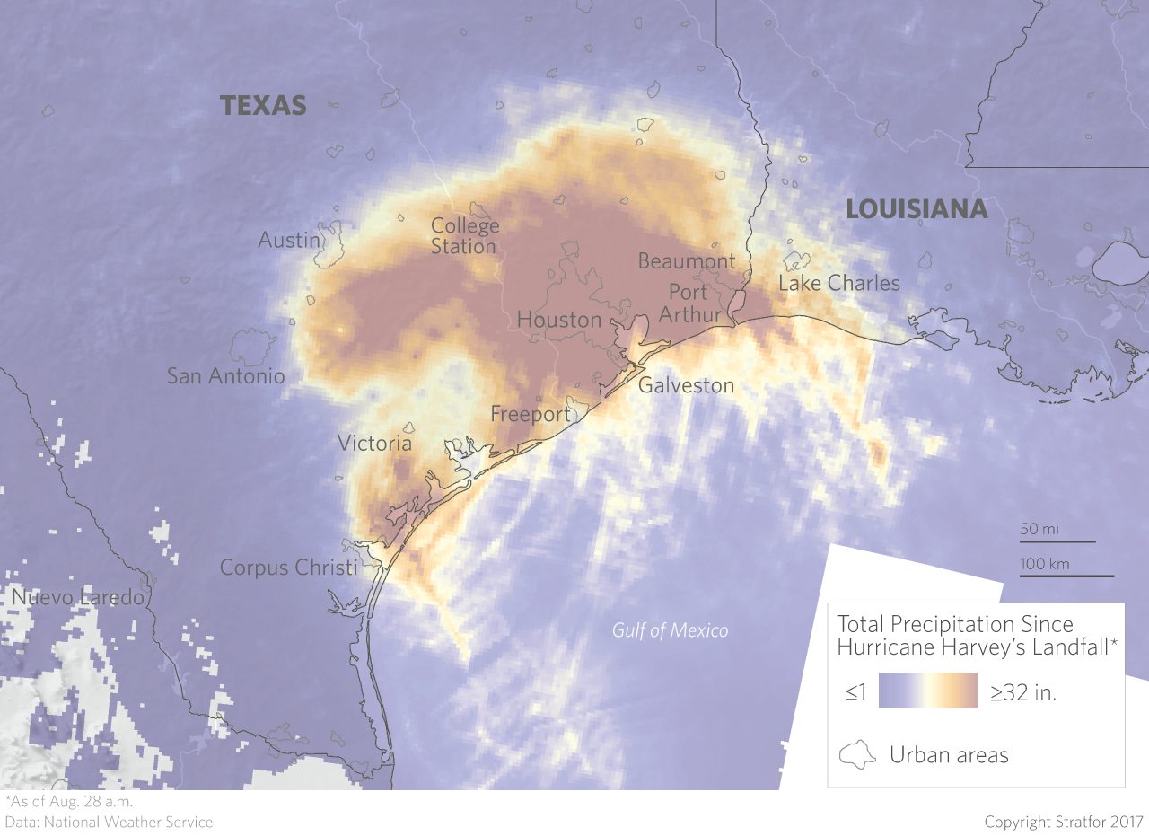 In the Gulf of Mexico, approximately 21 percent -- 378,633 barrels per day -- of the 1.75 million barrels of oil produced each day is offline. Similarly, Harvey cut natural gas production by about 25.71 percent -- 827.89 million metric standard cubic meters per day.