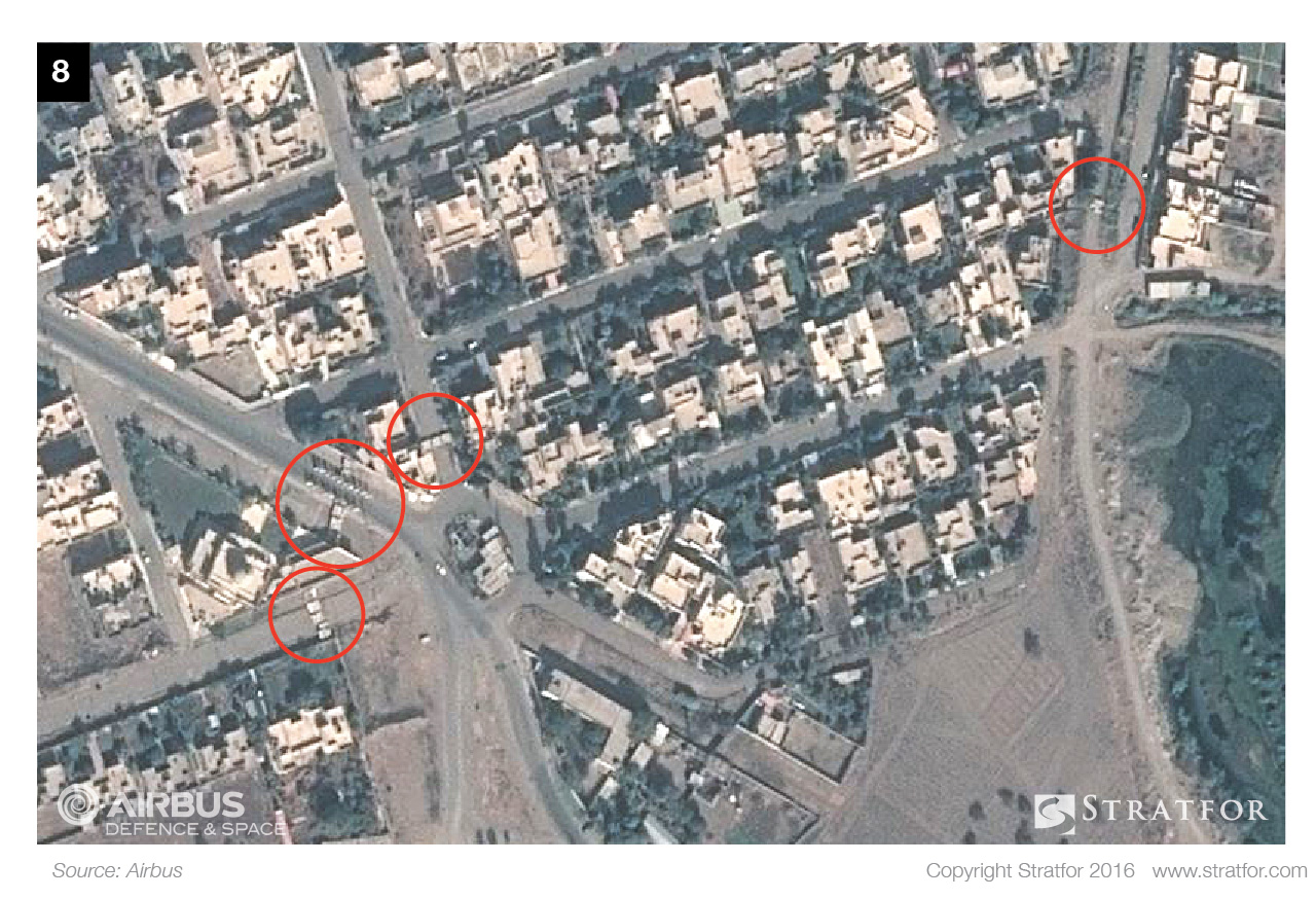 The Islamic State has fashioned ready-made barriers that are currently lining both sides of the roads that are still open, and they could easily tip them into the streets once the battle draws near.