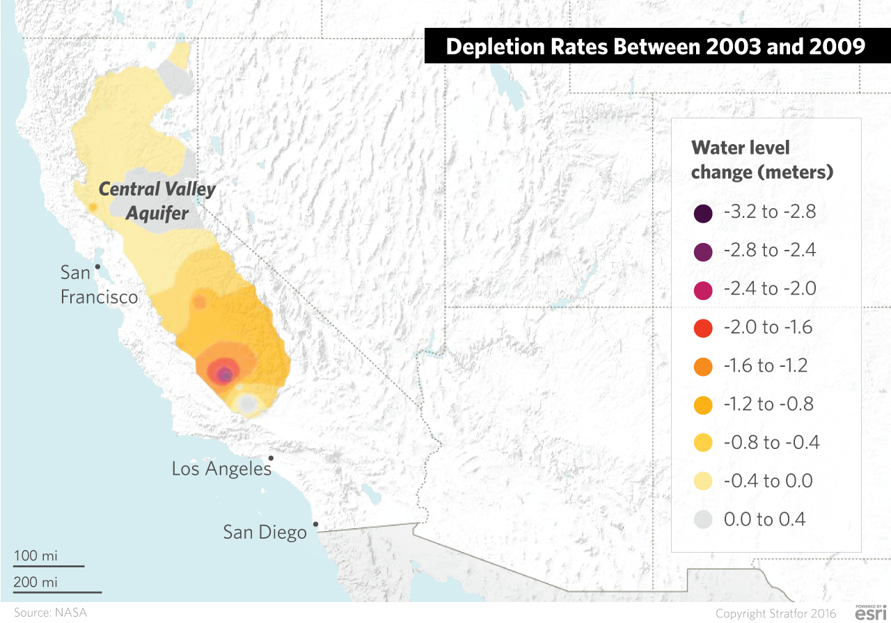 The largest source of groundwater in California is the Central Valley aquifer, which is divided into four different basins: the Sacramento Valley, the Delta and Eastside Streams, the San Joaquin Basin and the Tulare Basin.