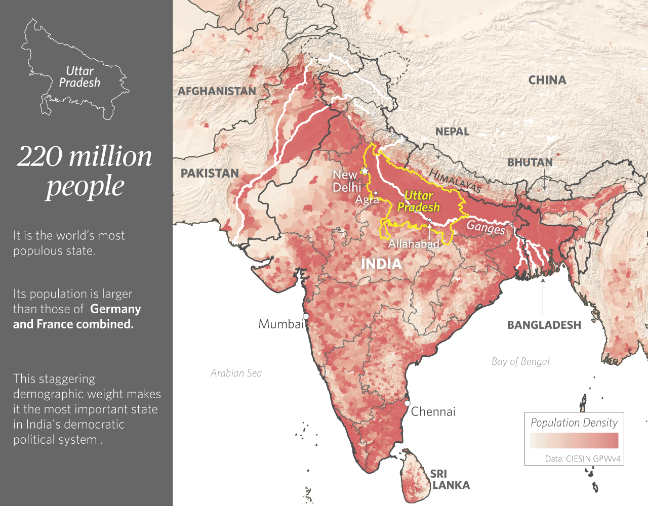 Population Density in Uttar Pradesh