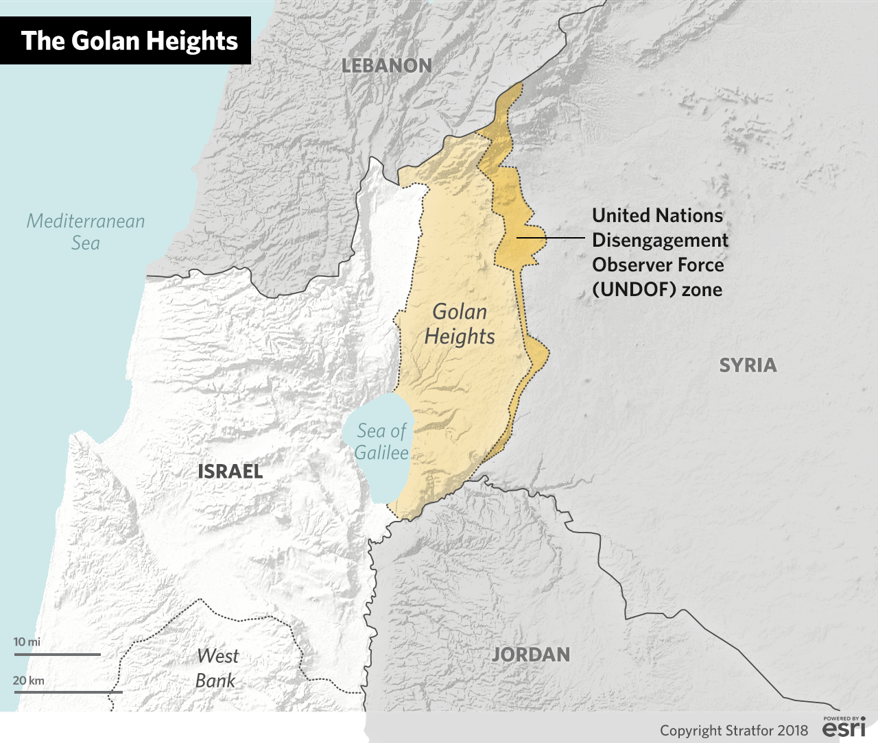 A map of the Golan Heights