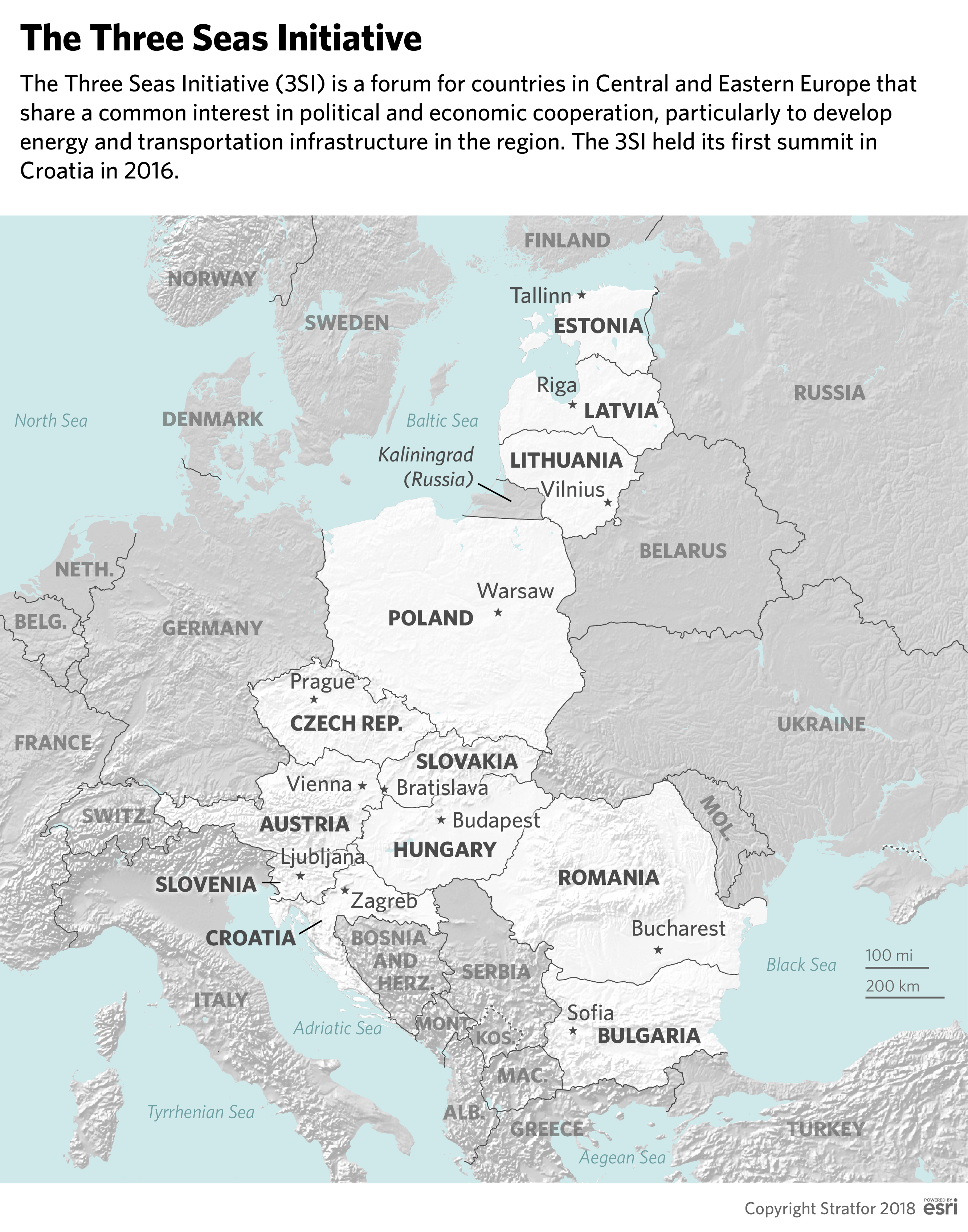 A map shows the members of the Three Seas Initiative (3SI).