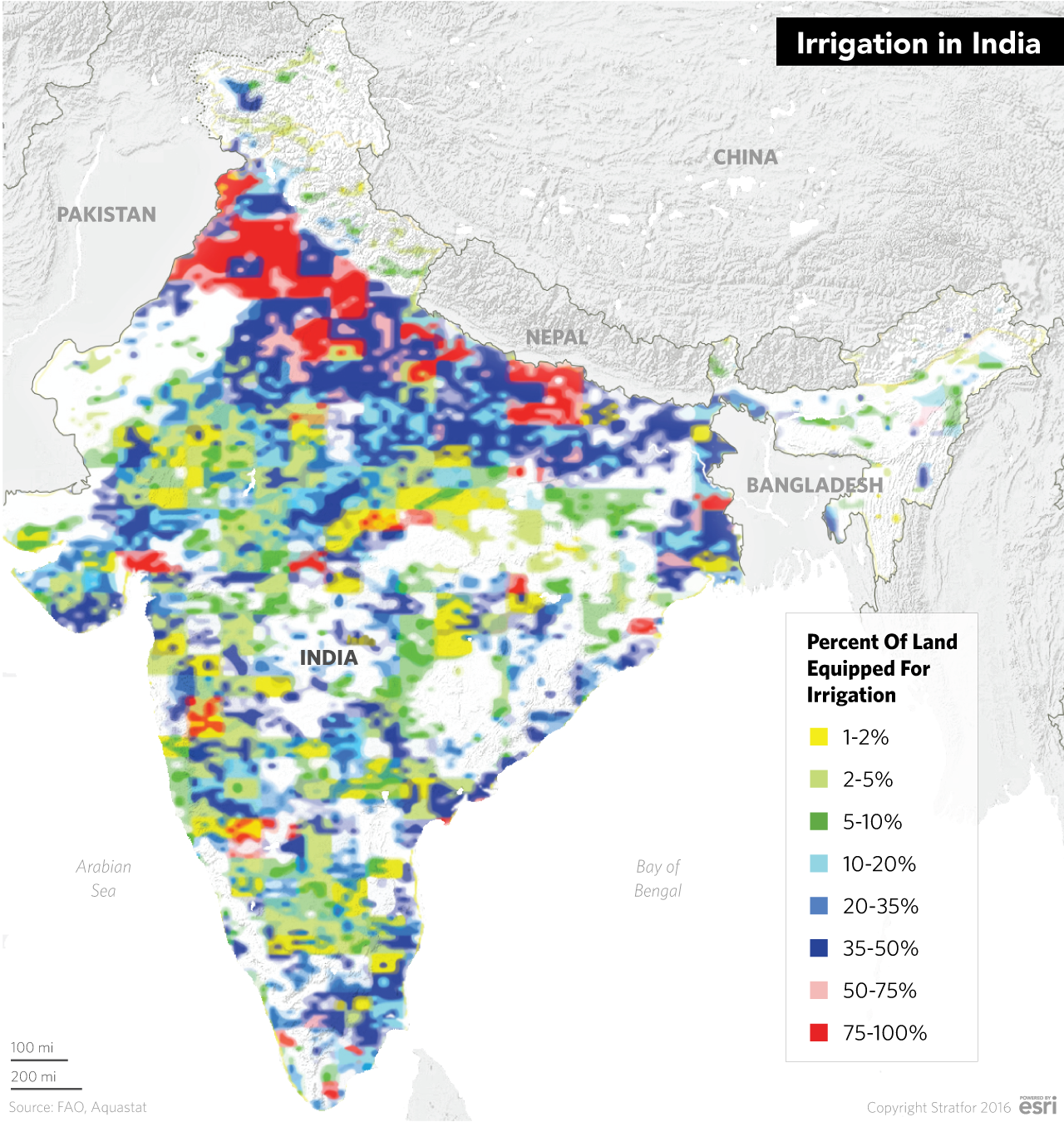 The Indian agricultural sector's reliance on groundwater irrigation to maintain crop yields, especially in weak monsoon years, has been steadily increasing since the 1950s.