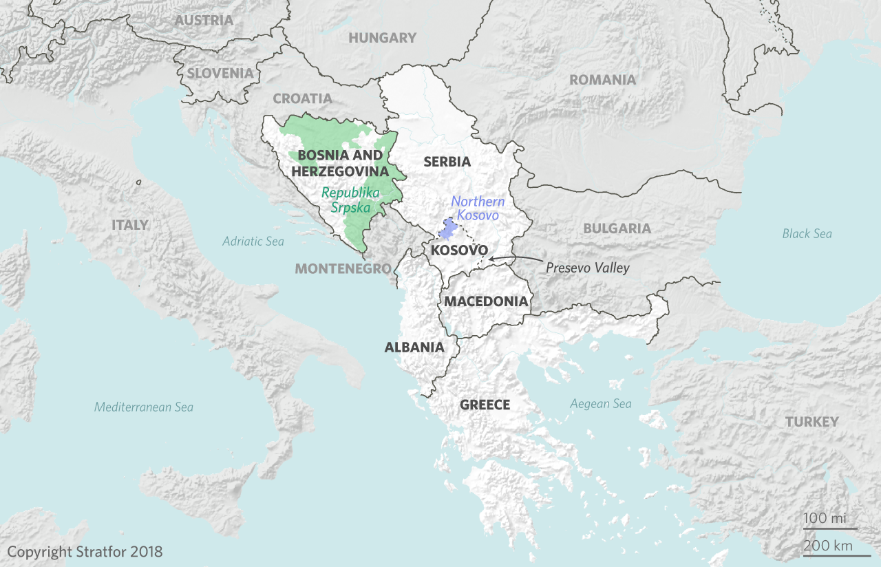 A map of the Western Balkans