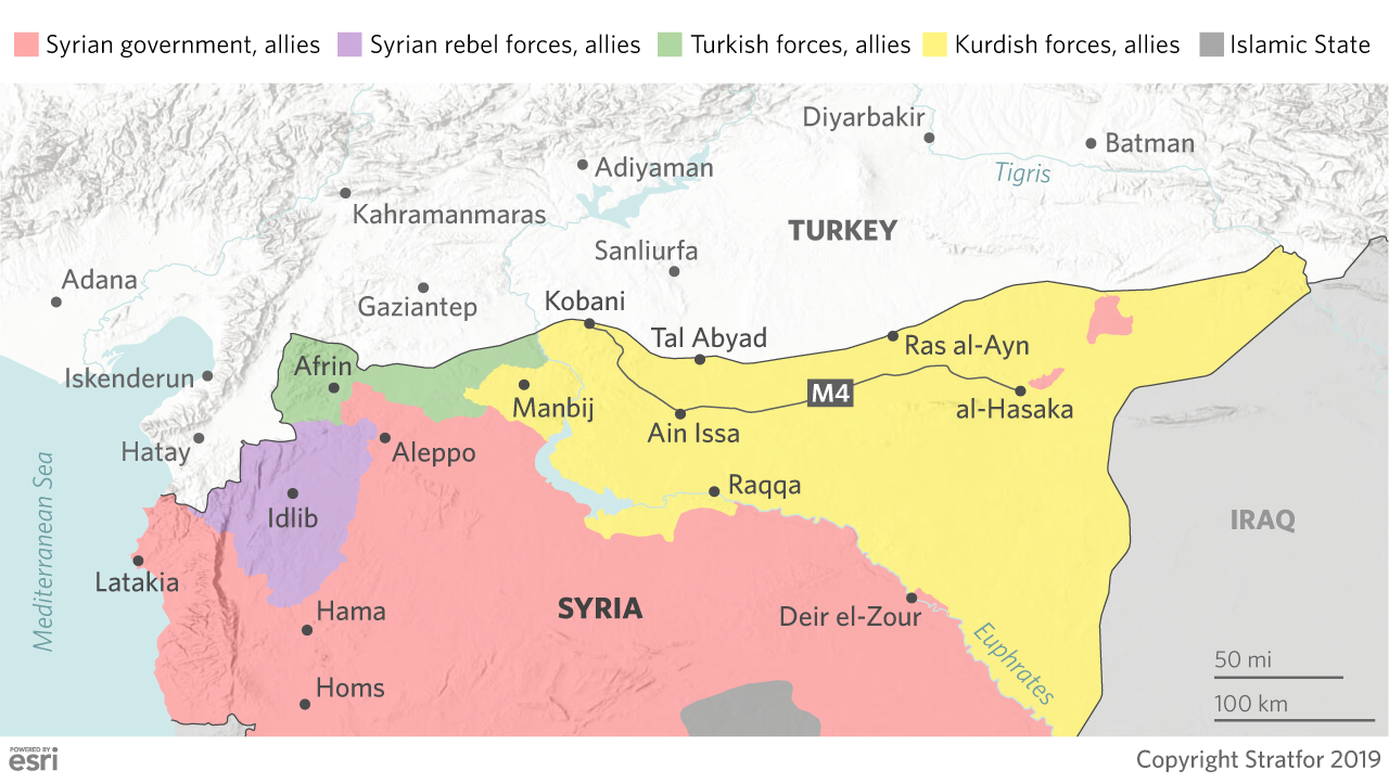 A map of the Syrian-Turkey border.