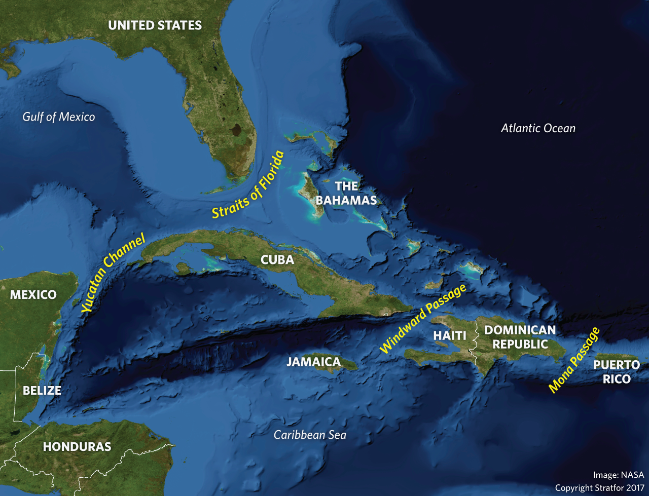 The control of key islands such as Cuba (south of the Florida Straits) and Hispaniola (near the vital Mona and Windward passages into the central Caribbean) allowed Spain and France to control key trade routes to the mainland and let them project military power into the region.