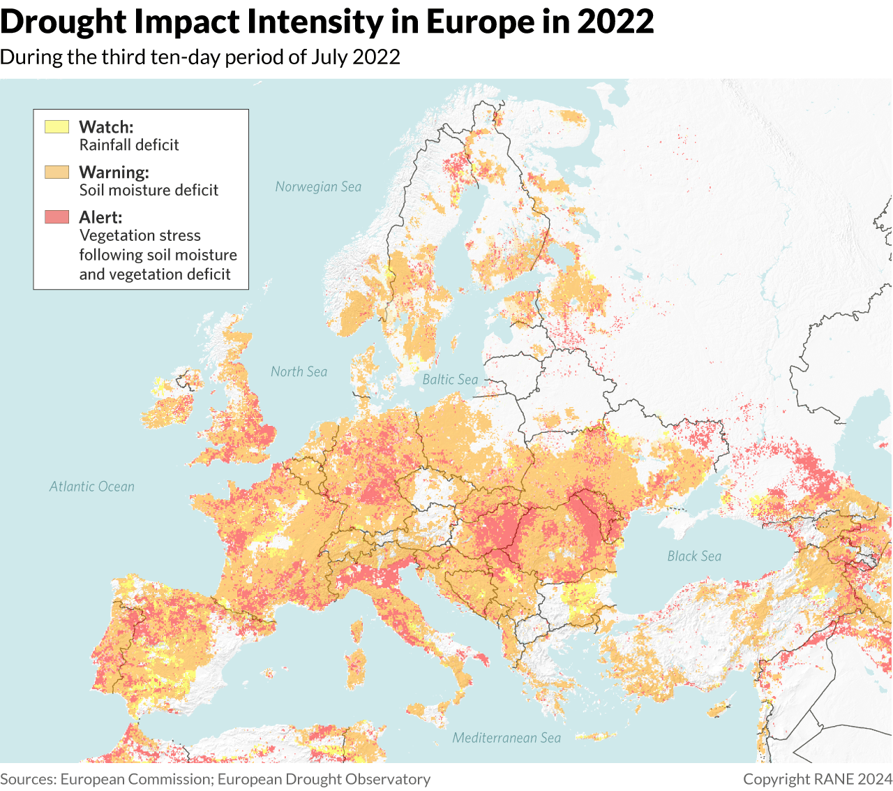 Drought Impact Intensity in Europe in 2022