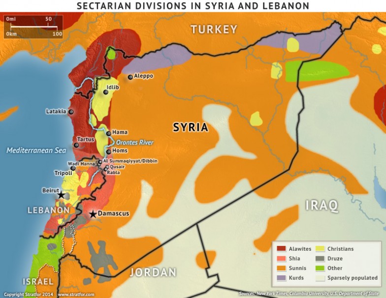 Syrian and Lebanese ethnic and religious groups mapped out
