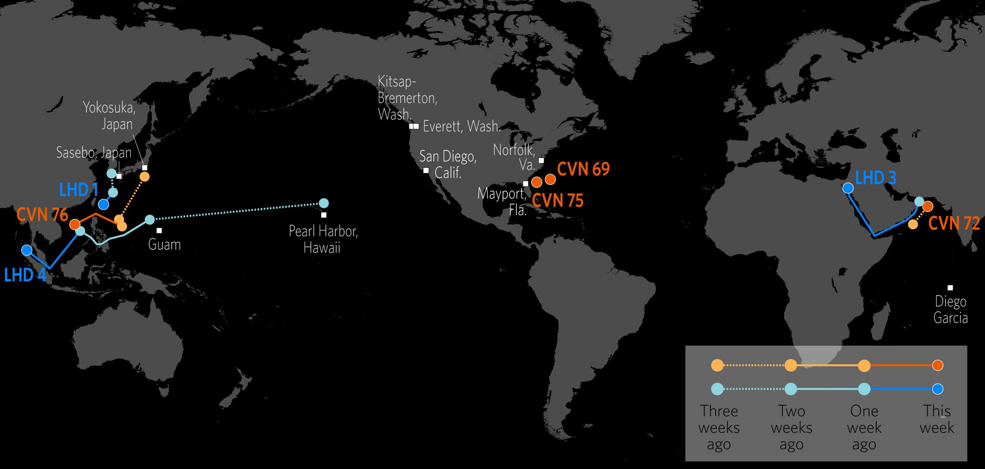 U.S. Naval Update Map: June 13, 2019