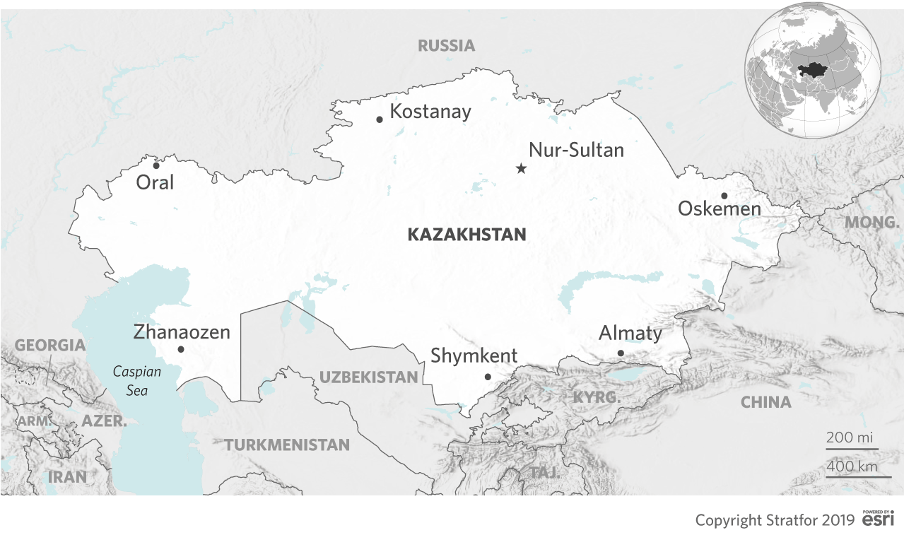 A map of Kazakhstan