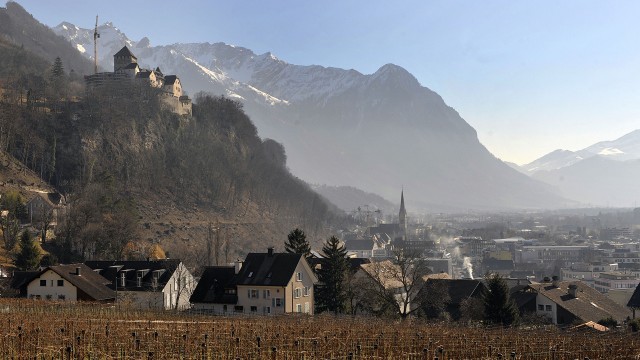 A picture of Vaduz Castle, the official residence of the prince of Liechtenstein.