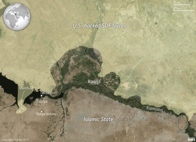 U.S.-backed SDF forces around Raqqa, Syria