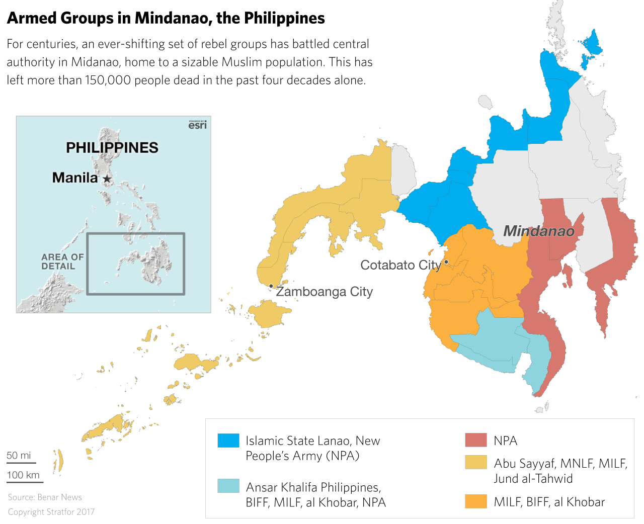 For centuries, an ever-shifting set of rebel groups has battled central authority on the southern Philippine island of Mindanao.