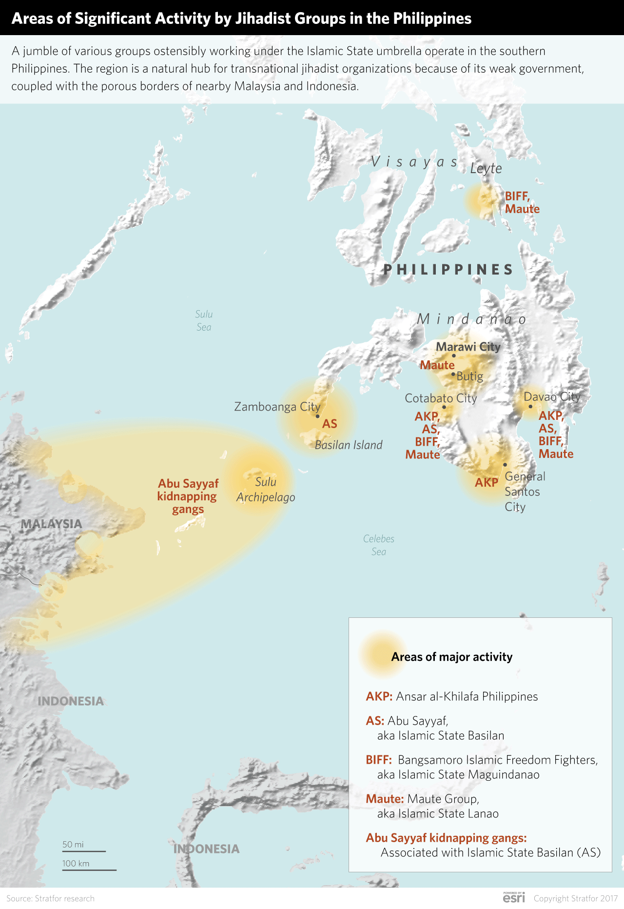 Map of Terrorist Groups in Mindanao