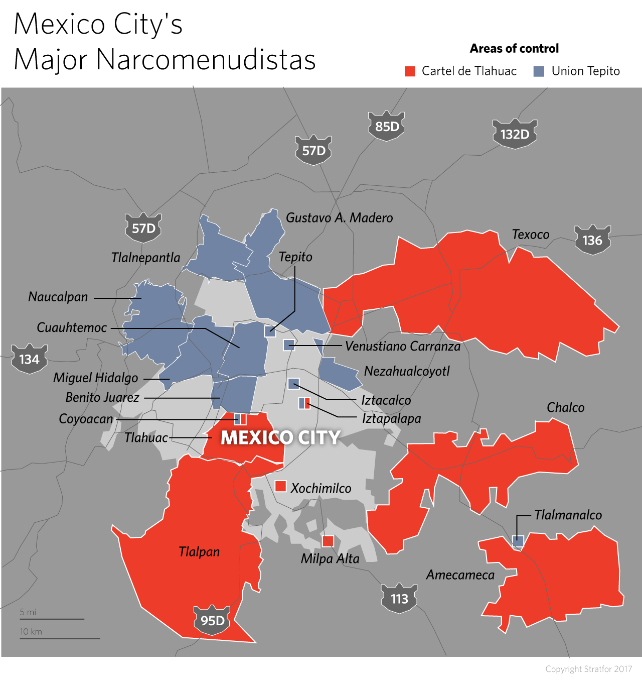 A Map of Mexico City's Major Narcomenudistas