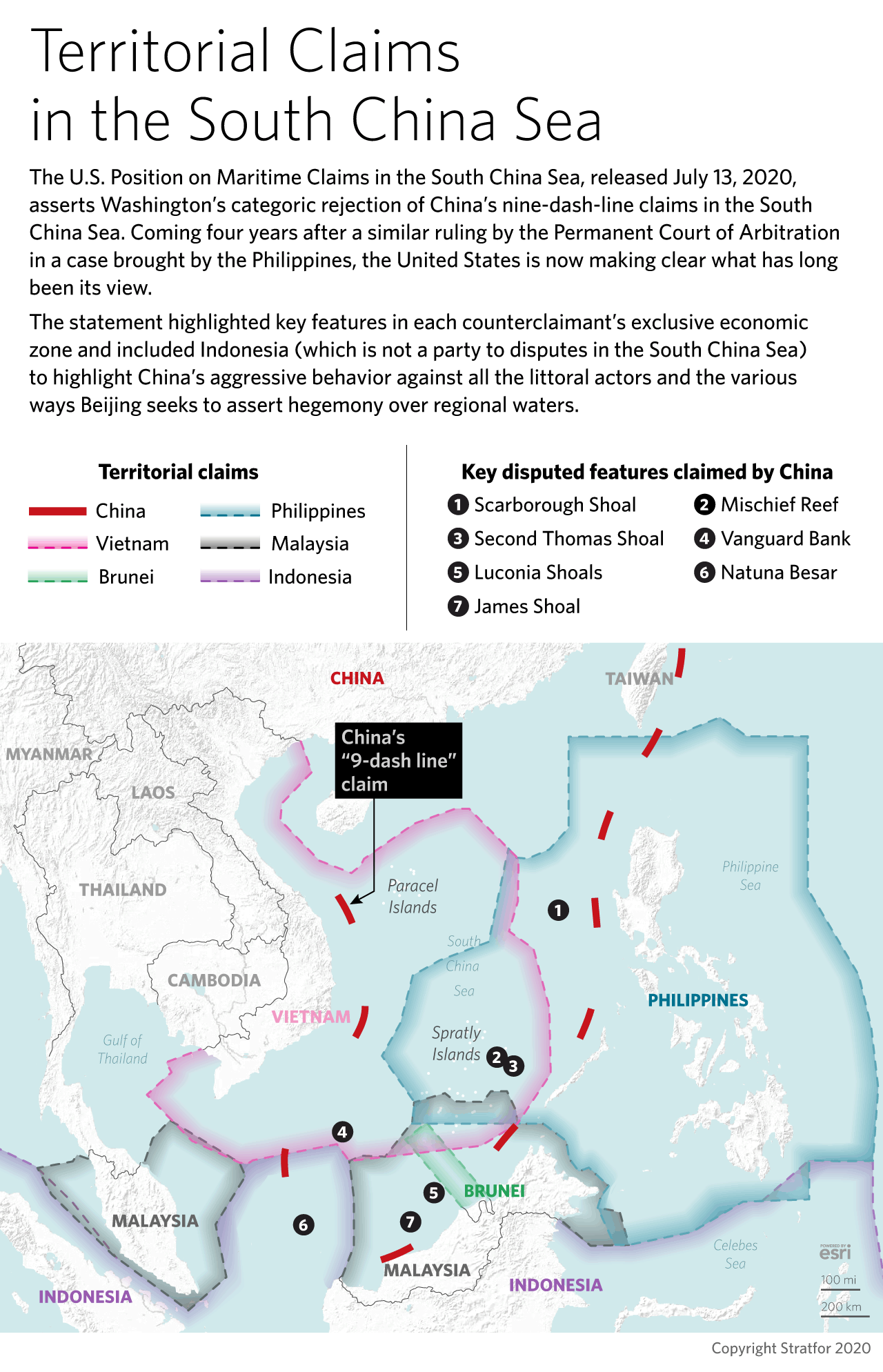 a map of territorial claims in the South China Sea