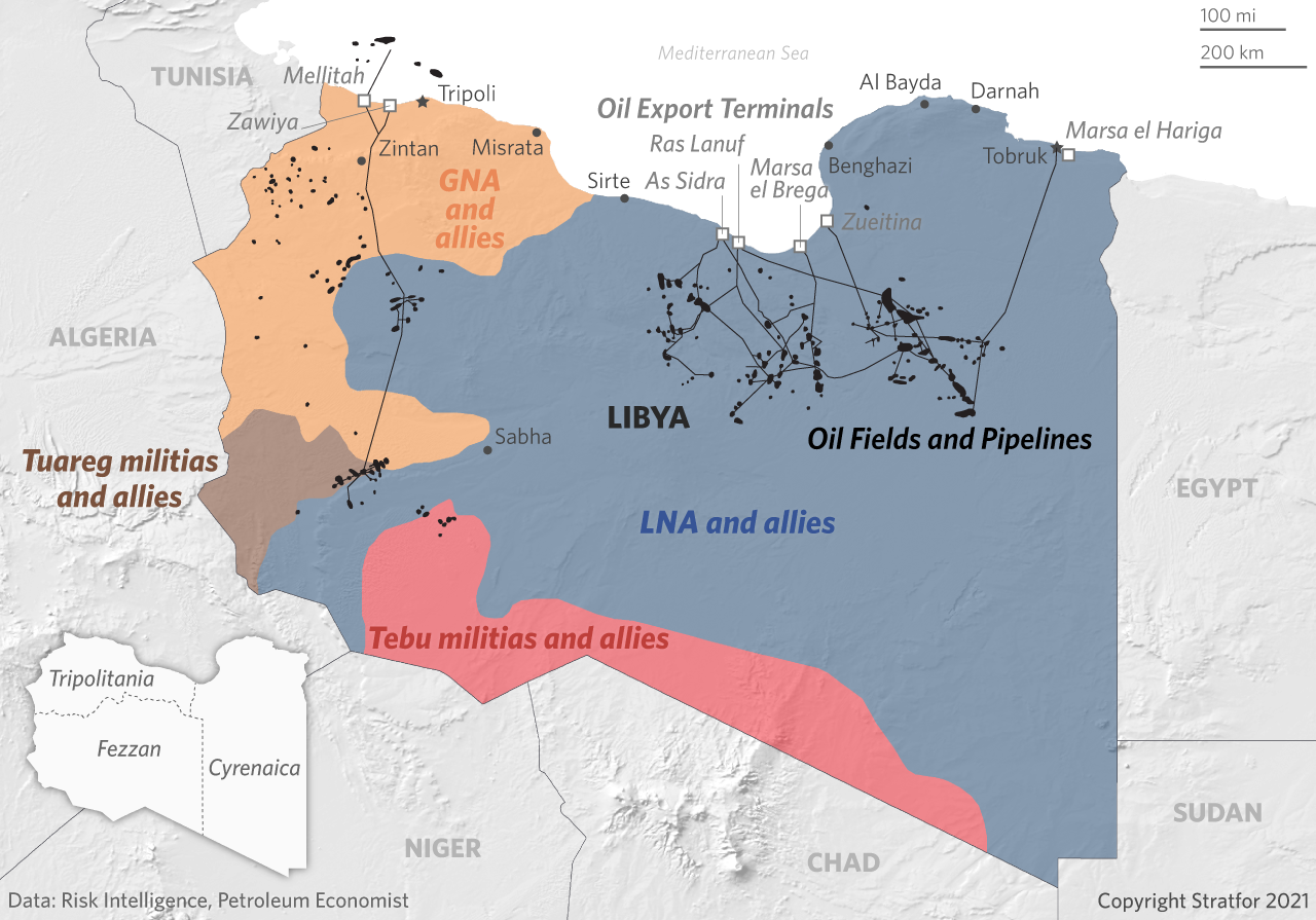 A Map Showing What Forces Control Libyan Territory