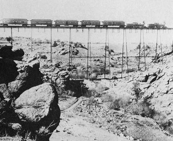 A U.S. railroad in the 1860s. It transformed North America's land-based supply chain.