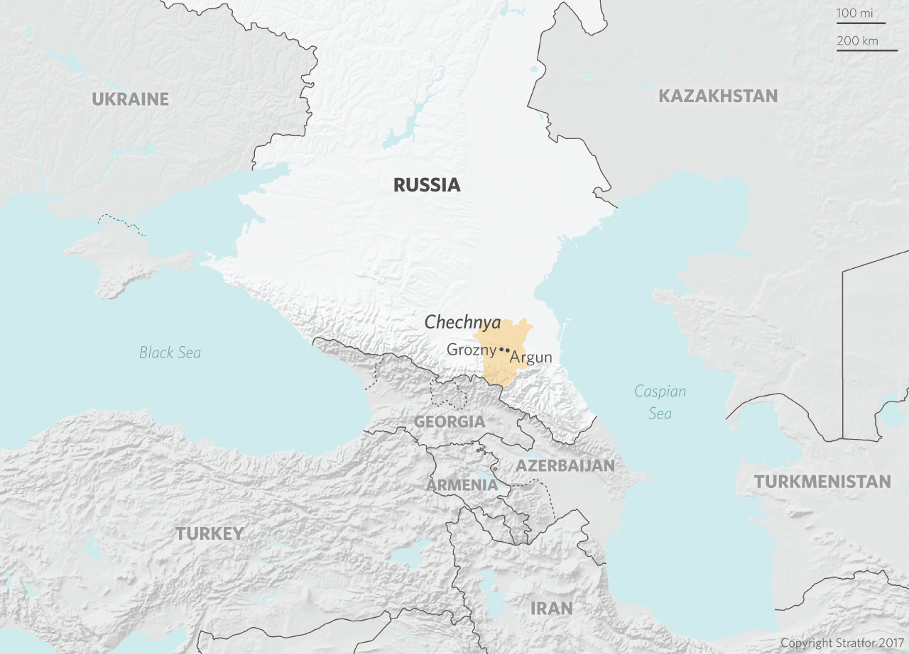 Map of Chechnya