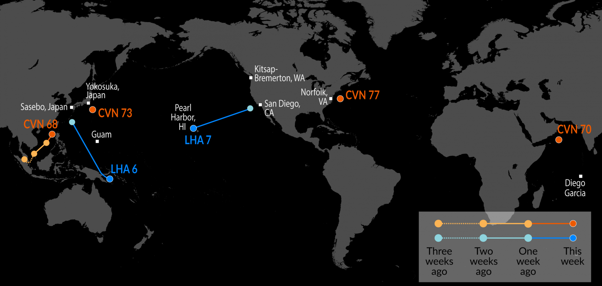 A Map of U.S. Naval Assets
