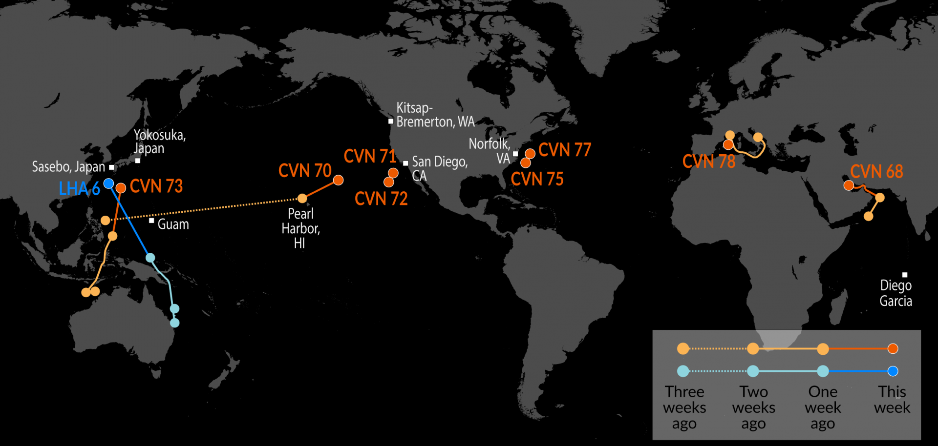 A Map of U.S. Naval Assets
