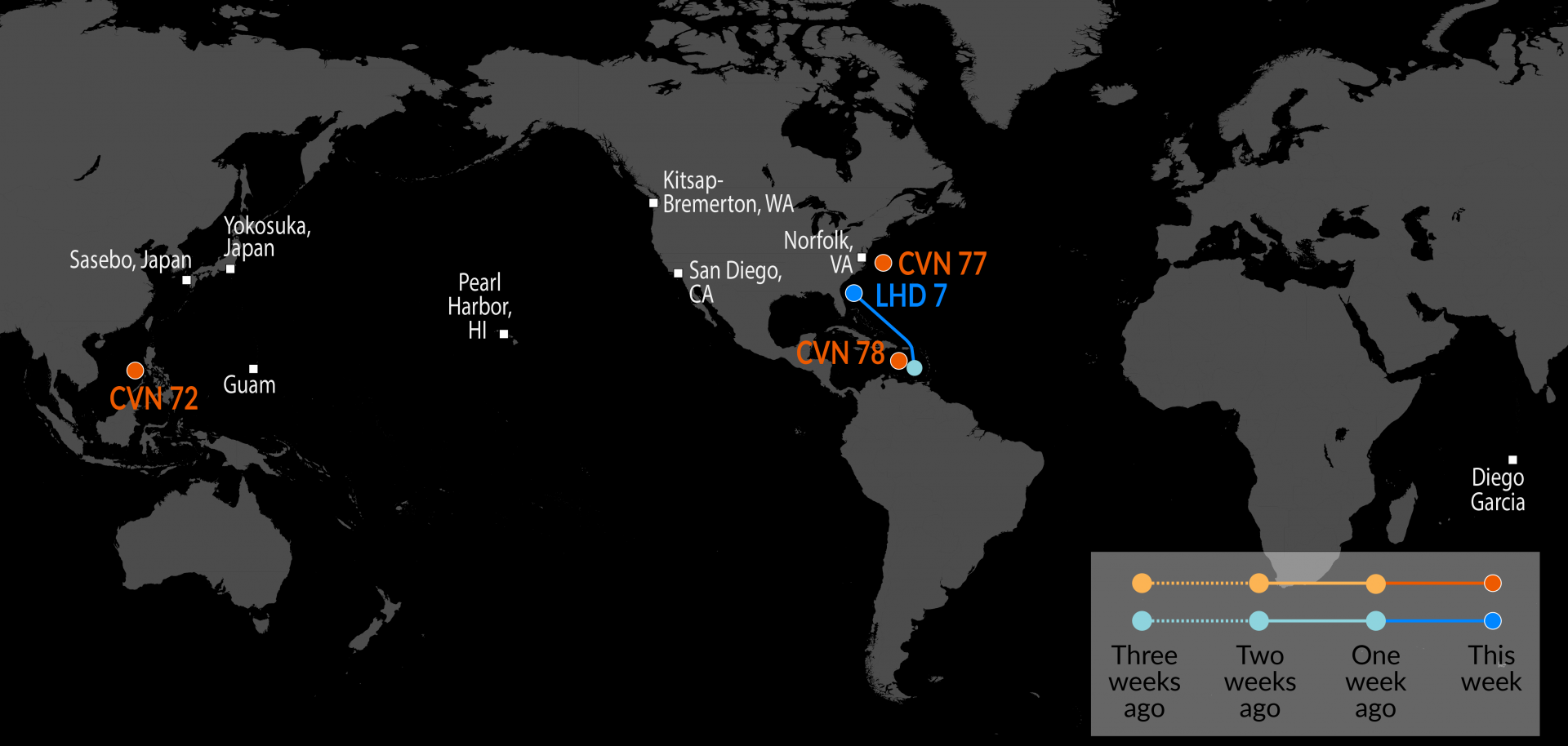 A Map of U.S. Naval Assets