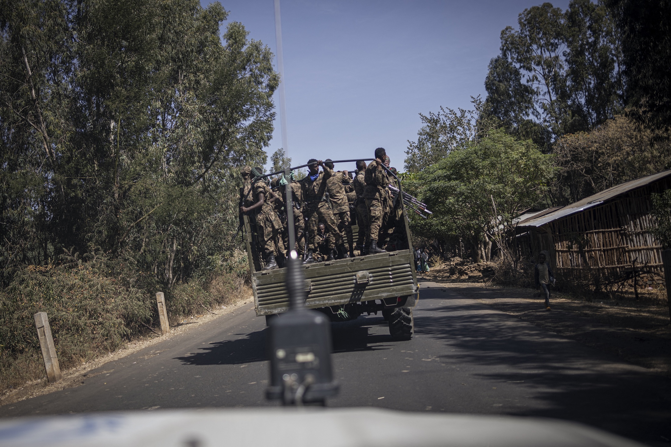 Ethiopian soldiers in February 2024 near Aykel in Ethiopia