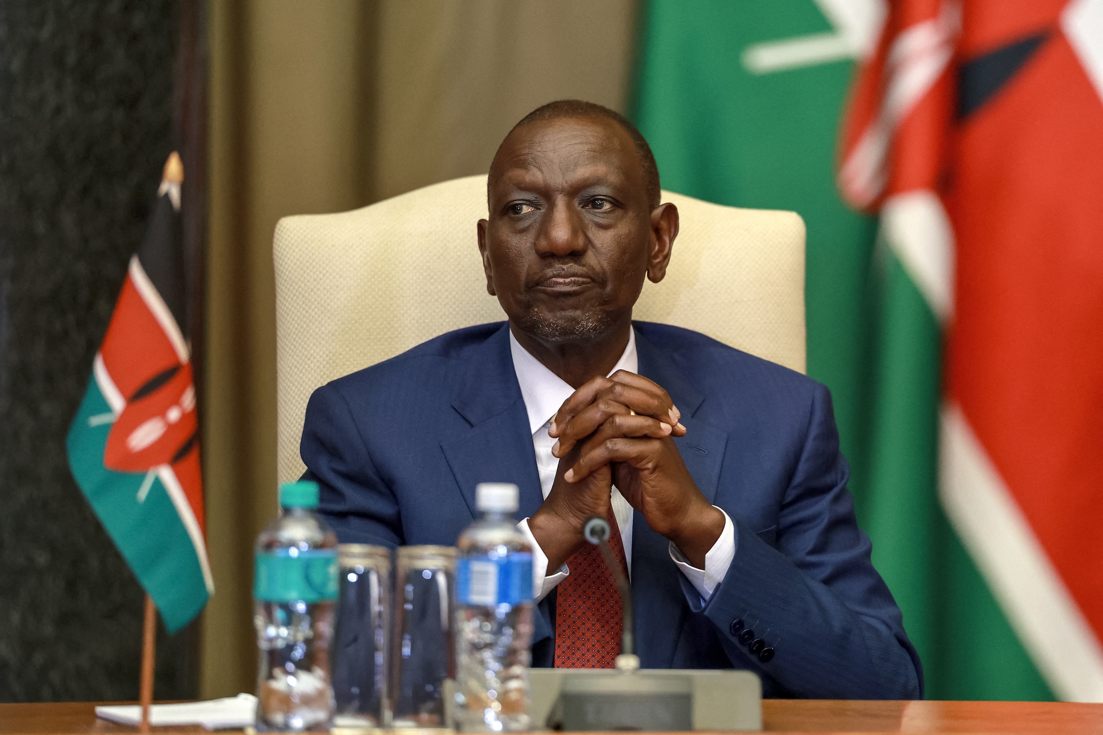 Kenyan President William Ruto looks on during a meeting in South Africa on June 4, 2026.