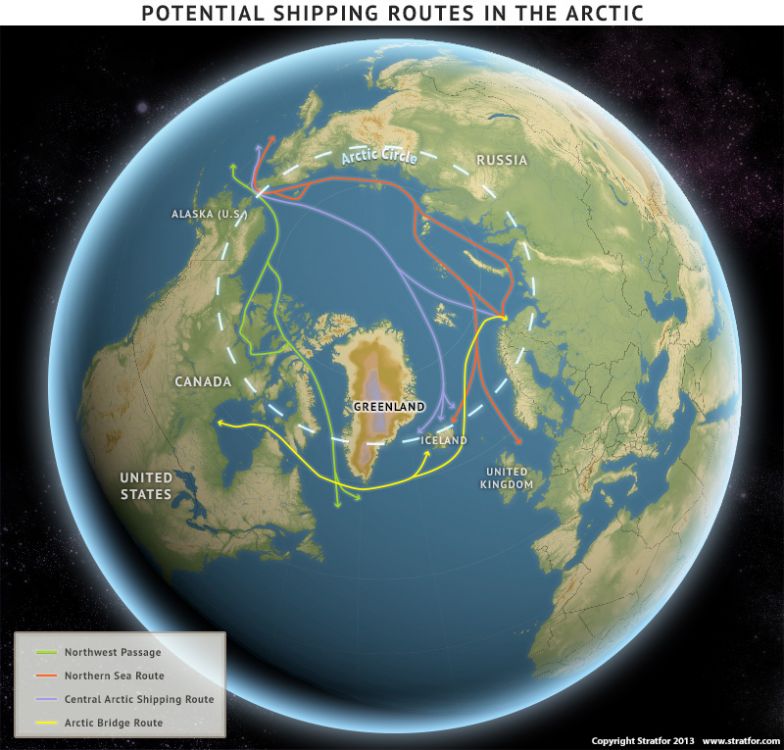 Potential Shipping Routes in the Arctic