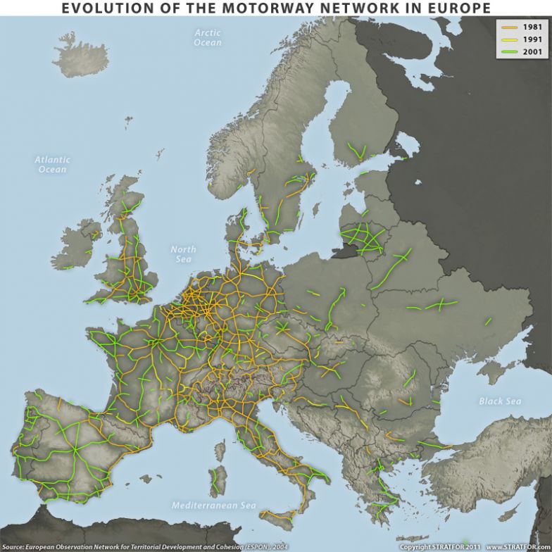 Europe Motorways map