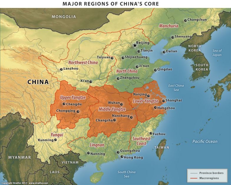 Major Regions of China's Core