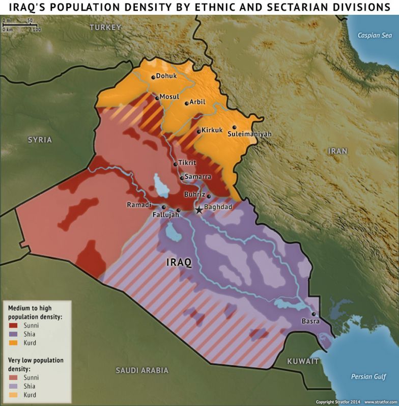 Iraq's Population Density By Ethnic and Sectarian Divisions