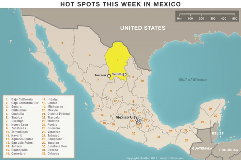 Mexico Security Memo map