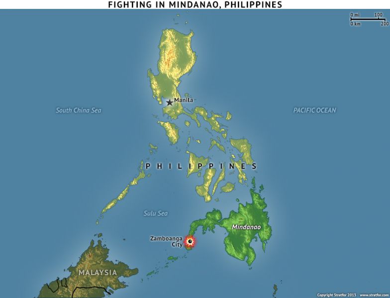 Fighting in Mindanao, Philippines