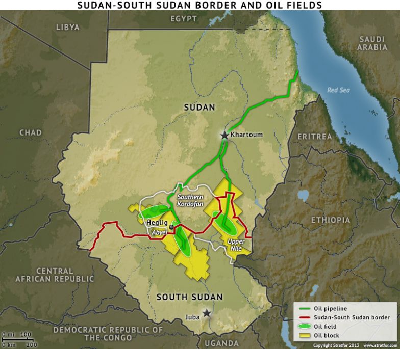 Sudan-South Sudan Border and Oil Fields