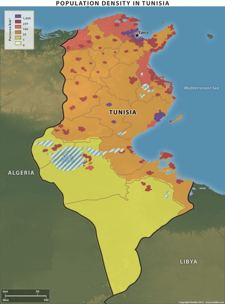 Population Density in Tunisia