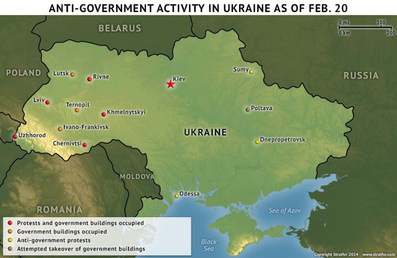 Anti-Government Activity In Ukraine As Of Feb. 20