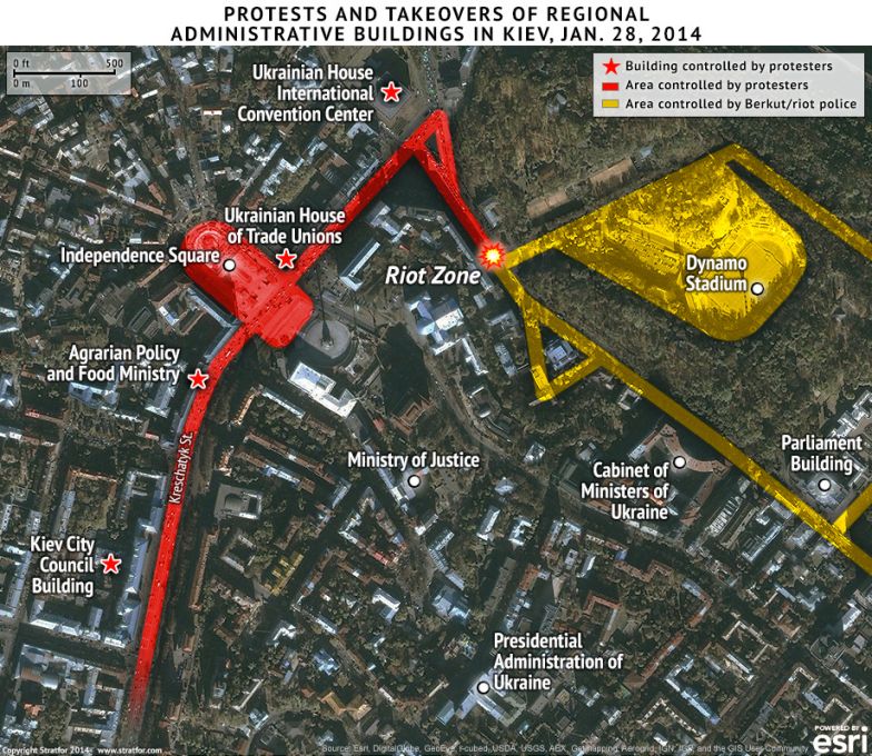 Protests and Takeovers of Regional Administrative Buildings in Kiev, Jan. 28